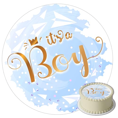J&M DECO Tortenaufleger Baby Shower Junge – essbare Kuchendeko Ø 20 cm – Tortenbild zur Babyparty in Blau – Zuckerpapier Tortendeko für Jungen – gebrauchsfertig J&M DECO Tortenaufleger Baby Shower Junge – essbare Kuchendeko Ø 20 cm – Tortenbild zur Babyparty in Blau – Zuckerpapier Tortendeko für Jungen – gebrauchsfertig von J&M DECO