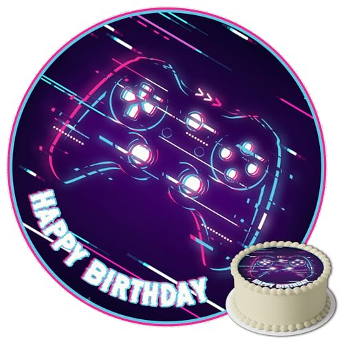 J&M DECO Tortenaufleger Gamer – essbare Kuchendeko Ø 20 cm – Tortenbild mit Gaming-Motiv für Jungengeburtstag – Zuckerpapier Tortendekoration – gebrauchsfertig J&M DECO Tortenaufleger Gamer – essbare Kuchendeko Ø 20 cm – Tortenbild mit Gaming-Motiv für Jungengeburtstag – Zuckerpapier Tortendekoration – gebrauchsfertig von J&M DECO