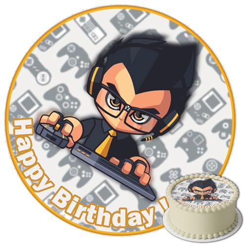 J&M DECO Tortenaufleger Gamer – essbare Kuchendeko Ø 20 cm – Tortenbild mit Gaming-Motiv für Jungengeburtstag – Zuckerpapier Tortendekoration – gebrauchsfertig J&M DECO Tortenaufleger Gamer – essbare Kuchendeko Ø 20 cm – Tortenbild mit Gaming-Motiv für Jungengeburtstag – Zuckerpapier Tortendekoration – gebrauchsfertig von J&M DECO