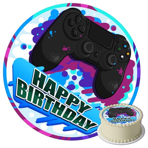 J&M DECO Tortenaufleger Gamer – essbare Kuchendeko Ø 20 cm – Tortenbild mit Gaming-Motiv für Jungengeburtstag – Zuckerpapier Tortendekoration – gebrauchsfertig J&M DECO Tortenaufleger Gamer – essbare Kuchendeko Ø 20 cm – Tortenbild mit Gaming-Motiv für Jungengeburtstag – Zuckerpapier Tortendekoration – gebrauchsfertig von J&M DECO