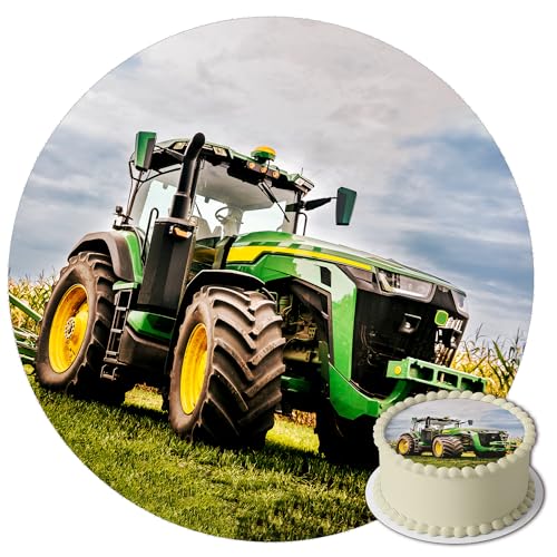 J&M DECO Tortenaufleger Traktor – essbare Tortendeko Ø 20 cm – Kuchendekoration mit Bauernhof-Traktor für Kindergeburtstag – Tortenbild aus Zuckerpapier – gebrauchsfertig J&M DECO Tortenaufleger Traktor – essbare Tortendeko Ø 20 cm – Kuchendekoration mit Bauernhof-Traktor für Kindergeburtstag – Tortenbild aus Zuckerpapier – gebrauchsfertig von J&M DECO
