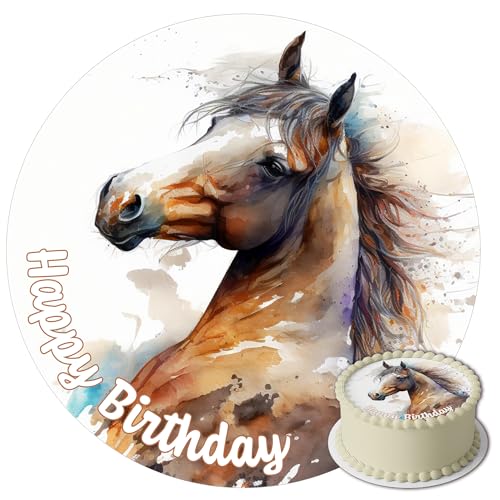 J&M DECO Tortenaufleger Pferd – essbare Tortendeko aus Zuckerpapier Ø 20 cm – Pferdemotiv für Kindergeburtstag & Pferdeparty – gebrauchsfertig – Made in EU J&M DECO Tortenaufleger Pferd – essbare Tortendeko aus Zuckerpapier Ø 20 cm – Pferdemotiv für Kindergeburtstag & Pferdeparty – gebrauchsfertig – Made in EU von J&M DECO