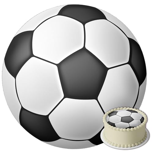 J&M DECO Tortenaufleger Geburtstag - Fußball Tortendeko - Geburtstagskuchen Deko aus Fondant - Rund 20 cm - Esspapier Tortendeko - Tortenaufleger Fussball - Cake Decoration J&M DECO Tortenaufleger Geburtstag - Fußball Tortendeko - Geburtstagskuchen Deko aus Fondant - Rund 20 cm - Esspapier Tortendeko - Tortenaufleger Fussball - Cake Decoration von J&M DECO