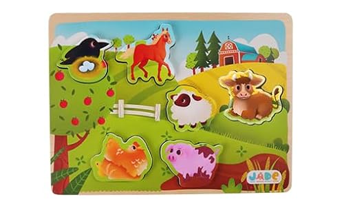 J.A.D.E - Pack mit 8 Puzzles Tierformen vom Bauernhof - 1. Alter - Lernspiel - Erste Überlegungen - 052481PA - 6 Teile - Mehrfarbig - FSC-Holz - Französisches Design - ab 18 Monaten J.A.D.E - Pack mit 8 Puzzles Tierformen vom Bauernhof - 1. Alter - Lernspiel - Erste Überlegungen - 052481PA - 6 Teile - Mehrfarbig - FSC-Holz - Französisches Design - ab 18 Monaten von J.A.D.E