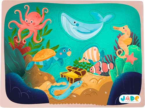 J.A.D.E - Puzzle Meeres-Tierformen - 1. Lebensjahr - Lernspiel - Erste Überlegungen - 052482-6 Teile - Mehrfarbig - FSC-Holz - Französisches Design - Kinderpuzzle - ab 18 Monaten J.A.D.E - Puzzle Meeres-Tierformen - 1. Lebensjahr - Lernspiel - Erste Überlegungen - 052482-6 Teile - Mehrfarbig - FSC-Holz - Französisches Design - Kinderpuzzle - ab 18 Monaten von J.A.D.E