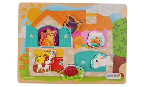 J.A.D.E - Puzzles Tierformen Haustiere - 1. Lebensjahr - Lernspiel - Erste Überlegungen - 052480-6 Stück - Mehrfarbig - FSC-Holz - Französisches Design - Jade - Ab 18 Monaten J.A.D.E - Puzzles Tierformen Haustiere - 1. Lebensjahr - Lernspiel - Erste Überlegungen - 052480-6 Stück - Mehrfarbig - FSC-Holz - Französisches Design - Jade - Ab 18 Monaten von J.A.D.E