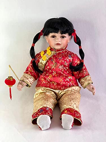 Jmisa 66 cm große Porzellan-Baby-Puppe, sitzend, chinesisches Mädchen von J.Misa Collection