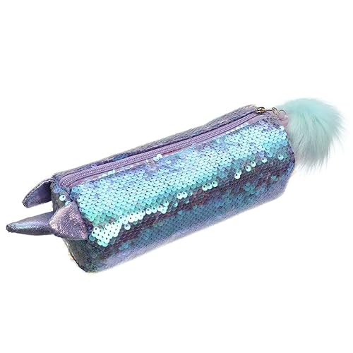 J26 Einhorn Pailletten Federmäppchen Etui Schulmäppchen Regenbogen Geschenk Glitzer (Einhorn Lila) von J26
