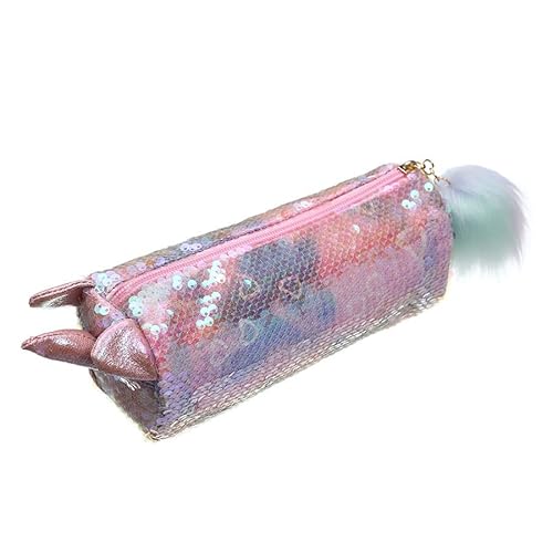 J26 Einhorn Pailletten Federmäppchen Etui Schulmäppchen Regenbogen Geschenk Glitzer (Einhorn Rosa) von J26