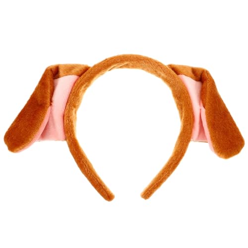 JABALUX Brauner Hund Ohren Stirnband Cartoon Welpen Ohren Tierhaarband Hundeohren Kostüm für Hund Partydekorationen Weihnachtskostüm (Gelb) von JABALUX