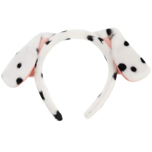 JABALUX Brauner Hund Ohren Stirnband Cartoon Welpen Ohren Tierhaarband Hundeohren Kostüm für Hund Partydekorationen Weihnachtskostüm (Weiß) von JABALUX
