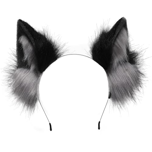 JABALUX Katzenohren Kopfbedeckung Tierohren Kopfschmuck Metall Punk Stirnband Coole Katzenohren Haarschmuck Halloween Cosplay Kostüm Kopfbedeckung Anime Con Requisiten für Erwachsene Frauen Männer JABALUX Katzenohren Kopfbedeckung Tierohren Kopfschmuck Metall Punk Stirnband Coole Katzenohren Haarschmuck Halloween Cosplay Kostüm Kopfbedeckung Anime Con Requisiten für Erwachsene Frauen Männer von JABALUX