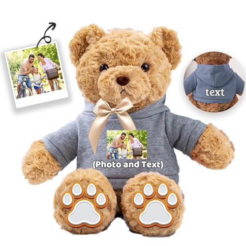 JABECODIFA Personalisierter Teddybär für Sie Ihn Bär Plüsch mit Text+Foto, Personalisierte Geschenke Bär mit Schleife als Besondere Geschenke für Valentinstag Weihnachten Geburtstag (32cm-Text+Foto) JABECODIFA Personalisierter Teddybär für Sie Ihn Bär Plüsch mit Text+Foto, Personalisierte Geschenke Bär mit Schleife als Besondere Geschenke für Valentinstag Weihnachten Geburtstag (32cm-Text+Foto) von JABECODIFA