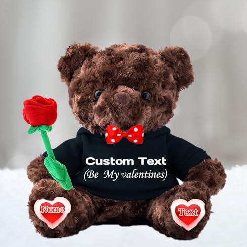 JABECODIFA Personalisierter Teddybär mit Text für ValentinsGeschenke für sie Geschenke für Frauen Weihnachten Geburtstagsgeschenk ValentinsGeschenke für ihn Besondere ValentinsGeschenkee (20cm) von JABECODIFA