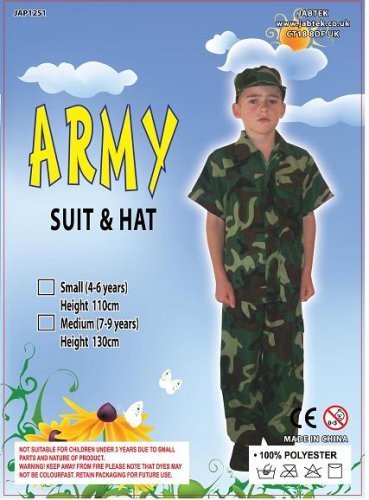 Soldaten-/Militär-Kostüm, 7–9 Jahre von JABTEK