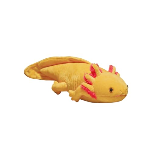 JACKANNA Axolotl Plüschtier – Realistisches Stofftier als Schlüsselanhänger oder Kuscheltier, Mexikanischer Schwanzlurch (, Weich & Waschbar, Ideal für Kinder) (gelber Fisch) von JACKANNA