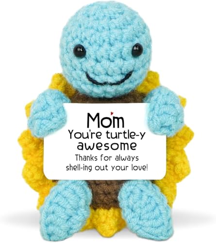 JACKANNA ﻿﻿﻿Schildkröte Kuscheltier,Pocket Hug Positive Schildkröte Glücksbringer Kinder Schlüsselanhänger Prüfung Gute Besserung Gehäkelte Kuscheltiere(4) von JACKANNA