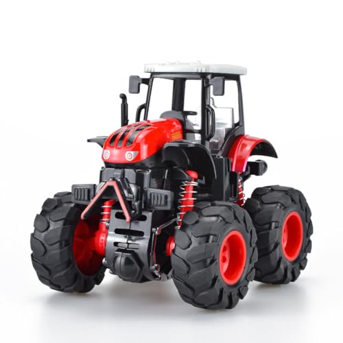 JACKANNA Spielzeugtraktor mit öffnender Motorhaube - Reibungsantrieb aus Metall/Kunststoff (Rot) von JACKANNA
