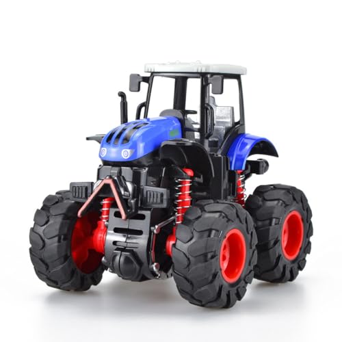 JACKANNA Spielzeugtraktor mit öffnender Motorhaube - Reibungsantrieb aus Metall/Kunststoff (blau) von JACKANNA