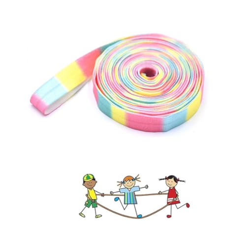 JACKANNA Springseil für Kinder - Hoch elastisches Gummiband Springseil für Draußen, Langlebiges Gummi-Seil für Gruppenspiele, Mehrpersonen-Weitsprungseil für Schule, (Colour-Blocking) von JACKANNA