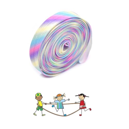 JACKANNA Springseil für Kinder - Hoch elastisches Gummiband Springseil für Draußen, Langlebiges Gummi-Seil für Gruppenspiele, Mehrpersonen-Weitsprungseil für Schule, (Farbverläufe) von JACKANNA