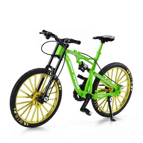 Simulations mini fahrrad-Legierung Fahrradmodell - Metall Mountainbike Downhill Rennmodell, Detailliertes Spielzeugauto für Kinder, Sammlermodell & Deko-Rennwagen (Grünes Legierungs-Mountainbike) von JACKANNA