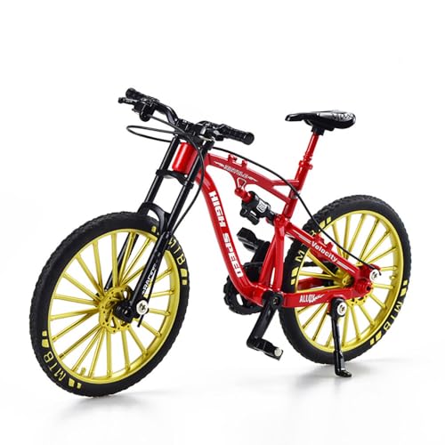 Simulations mini fahrrad-Legierung Fahrradmodell - Metall Mountainbike Downhill Rennmodell, Detailliertes Spielzeugauto für Kinder, Sammlermodell & Deko-Rennwagen (Rotes Legierungs-Mountainbike) von JACKANNA