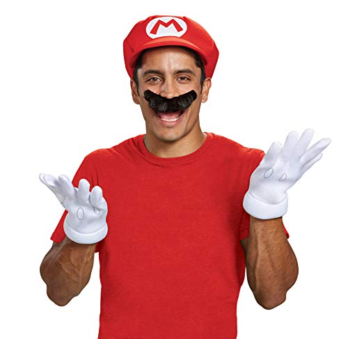 Super Mario Bros DISX73790 Super Accessories Adults Nintendo Kostüm, Mario Zubehörset, Einheitsgröße von Disguise