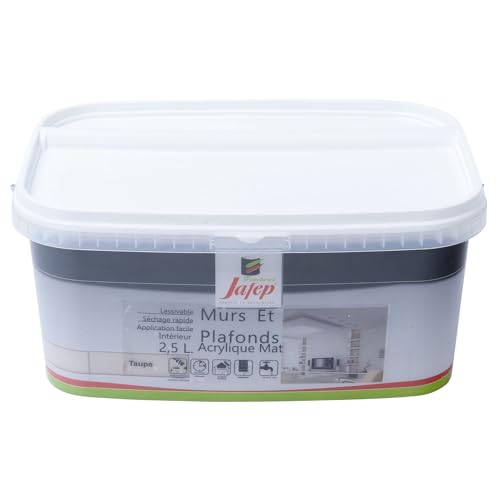 Jafep 12983 Wand- und Deckenfarbe, Acryl, matt, Taupe, 2,5 l von JAFEP