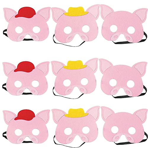 JAHEMU Tiermasken Filz Masken Kindermasken Pig Party Masken Halloween Maske Weihnachten Geschenke Verkleiden Karneval Partyzubehör für Kinder von JAHEMU