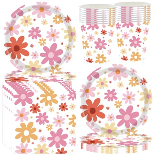 JAHEMU Gänseblümchen Partygeschirr Boho Blumen Party Geschirr Mädchen Party Deko Gänseblümchen Pappbecher Pappteller Servietten für Hochzeit Verlobung Baby Shower Geburtstag JAHEMU Gänseblümchen Partygeschirr Boho Blumen Party Geschirr Mädchen Party Deko Gänseblümchen Pappbecher Pappteller Servietten für Hochzeit Verlobung Baby Shower Geburtstag von JAHEMU
