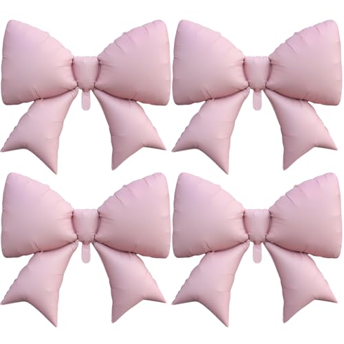 JAHEMU Luftballon Schleife Geburtstag Dekoration Rosa Fliege Folienballon Mädchen Geburtstagsdeko Rosa Schleifen Luftballons Mädchen Prinzessin Thema Bachelorette Party Baby Shower Geburtstagsballons von JAHEMU