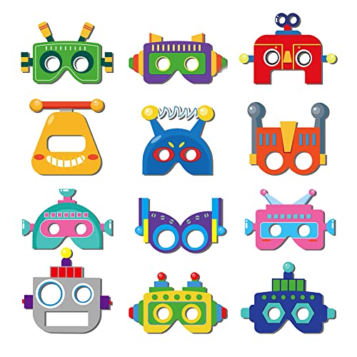 JAHEMU Roboter Maske Papier Masken Kindermasken Roboter Party Masken Halloween Maske Weihnachten Geburtstag Karneval Geschenke für Kinder 12 Stück JAHEMU Roboter Maske Papier Masken Kindermasken Roboter Party Masken Halloween Maske Weihnachten Geburtstag Karneval Geschenke für Kinder 12 Stück von JAHEMU