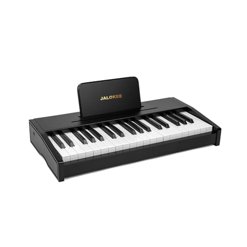 JALOKEE Kinder Klavier Keyboard, Digital Piano für Kinder, Musik Educational Instrument Spielzeug, Holz Klavier für Kleinkinder Mädchen Jungen (Schwarz, 37 Tasten) von JALOKEE