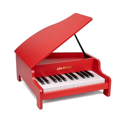 JALOKEE Kinder-Klavier-Tastatur, 25 Tasten Flügel für Kinder, Mini-Musik-Lerninstrument Spielzeug, Lautstärke einstellbar, Holzspielzeug für Kleinkinder Mädchen Jungen von JALOKEE