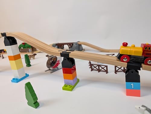 10 x Verstellbarer Brio - Duplo Adapater für Variable Höhen und Neigungen. (Schwarz) von JALUDesignDE