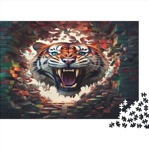 Animal Tiger 1000 Teile Domineering and Cool Puzzles Für Erwachsene Family Challenging Games Moderne Wohnkultur Geburtstag Educational Game Stress Relief 1000pcs (75x50cm) von JALYKA