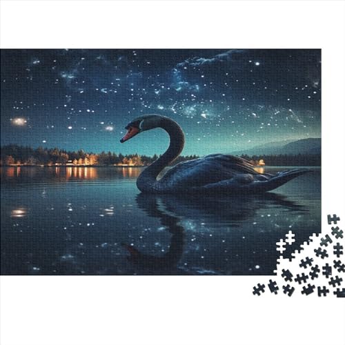 Black Swan Erwachsene Puzzle 1000 Teile Star Animal Lernspiel Family Challenging Games Geburtstag Moderne Wohnkultur Stress Relief 1000pcs (75x50cm) von JALYKA