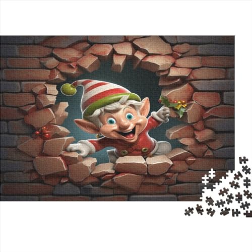 Christmas Boy 1000 Teile Cartoon Style Erwachsene Puzzle Lernspiel Geburtstag Wohnkultur Family Challenging Games Stress Relief Toy 1000pcs (75x50cm) von JALYKA