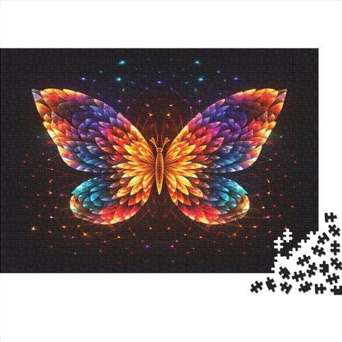 Crystal Butterfly 1000 Teile Animal Theme Erwachsene Puzzle Lernspiel Geburtstag Wohnkultur Family Challenging Games Stress Relief Toy 1000pcs (75x50cm) von JALYKA