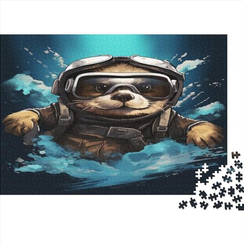 Diving Otter Erwachsene Puzzle 1000 Teile Animal Theme Lernspiel Family Challenging Games Geburtstag Moderne Wohnkultur Stress Relief 1000pcs (75x50cm) von JALYKA