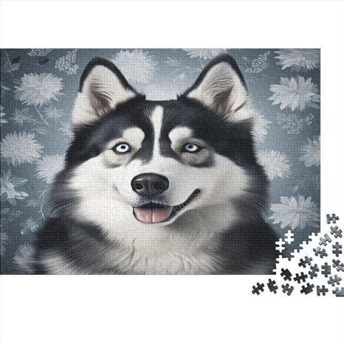 Husky 1000 Teile Pet Dog Erwachsene Puzzle Lernspiel Geburtstag Wohnkultur Family Challenging Games Stress Relief Toy 1000pcs (75x50cm) von JALYKA