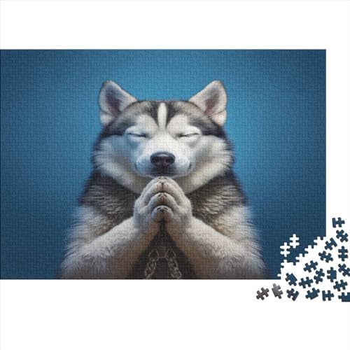 Praying Husky 1000 Teile Pet Dog Puzzles Für Erwachsene Family Challenging Games Moderne Wohnkultur Geburtstag Educational Game Stress Relief 1000pcs (75x50cm) von JALYKA