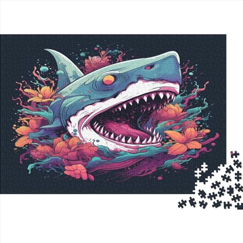 Shark 1000 Teile Graffiti Animal Puzzles Für Erwachsene Family Challenging Games Moderne Wohnkultur Geburtstag Educational Game Stress Relief 1000pcs (75x50cm) von JALYKA