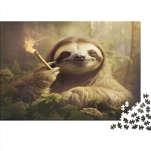 Sloth 1000 Teile Animal Theme Erwachsene Puzzle Lernspiel Geburtstag Wohnkultur Family Challenging Games Stress Relief Toy 1000pcs (75x50cm) von JALYKA