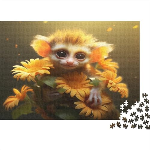 Sunflower Monkey 1000 Teile Animal Theme Erwachsene Puzzle Lernspiel Geburtstag Wohnkultur Family Challenging Games Stress Relief Toy 1000pcs (75x50cm) von JALYKA