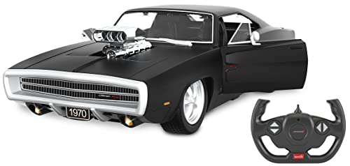 JAMARA 402117 Dodge Charger R/T 1970 1:16 2,4GHz Tür manuell-offiziell lizenziert, detailgetreuer Innenraum, originalgetreue Lackierung, ferngesteuertes RC Auto, schwarz von JAMARA