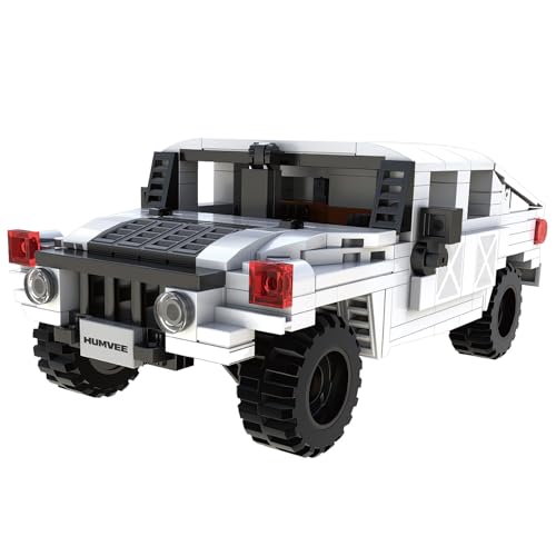 JAMARA 402853 CADA Humvee 1:24 Bricks, Spielzeugauto ab 8 Jahre, Kinder Technik Jungen Toys, Geschenkidee für Kinder, Set aus Klemmbausteinen, Detailgetreu, Heckklappe manuell von JAMARA