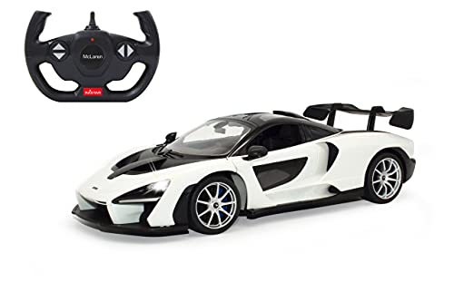 JAMARA 403118 McLaren Senna 2,4 GHz 1:14-RC Auto, offiziell lizenziert, bis 1 Std Fahrzeit, ca. 11 Kmh, LED Licht, Türen manuell öffnen, perfekt nachgebildete Details, detaillierter Innenraum, Weiss von JAMARA