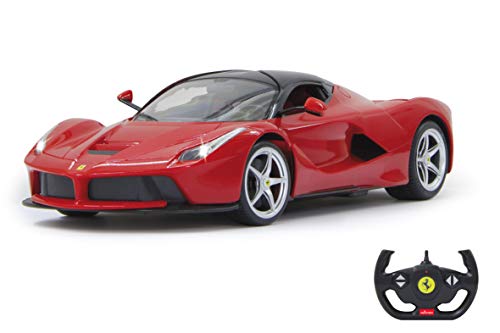 JAMARA 404130 - La Ferrari 1:14 2,4GHz Tür manuell - RC Auto, offiziell lizenziert, bis 1 Std Fahrzeit, ca. 11 Km/h, perfekt nachgebildete Details, detaillierter Innenraum, LED Licht, rot von JAMARA